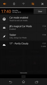 Car mode notifications